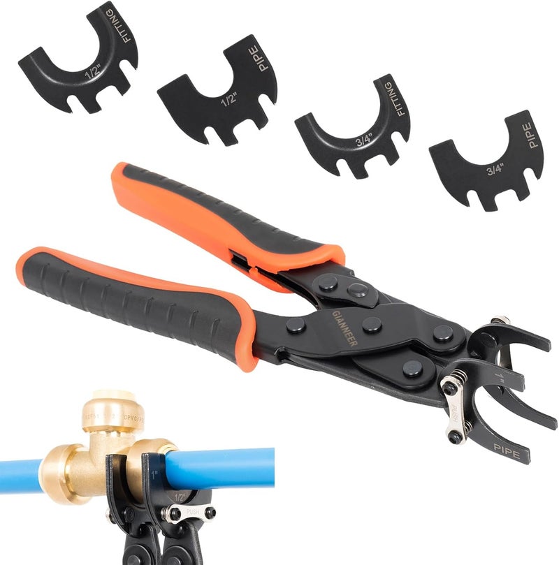 GIANNEER Push to Connect Removal Tool Disconnect Tongs for 1/2”, 3/4”, 1” Push Fitting Pex Removal Tool Improved Version - Image 1